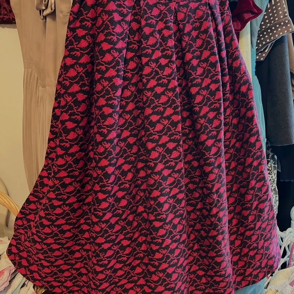 Koret of California, Vintage 70s cranberry red & black knit skirt. - Picture 2 of 6